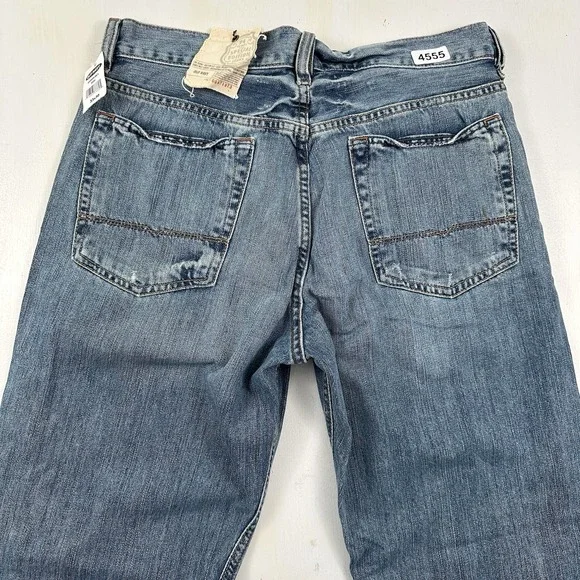 Vtg New Old Navy Baggy Jeans Mens 33x30 Light Blue Y2K Straight Wide Leg Loose - Picture 2 of 16